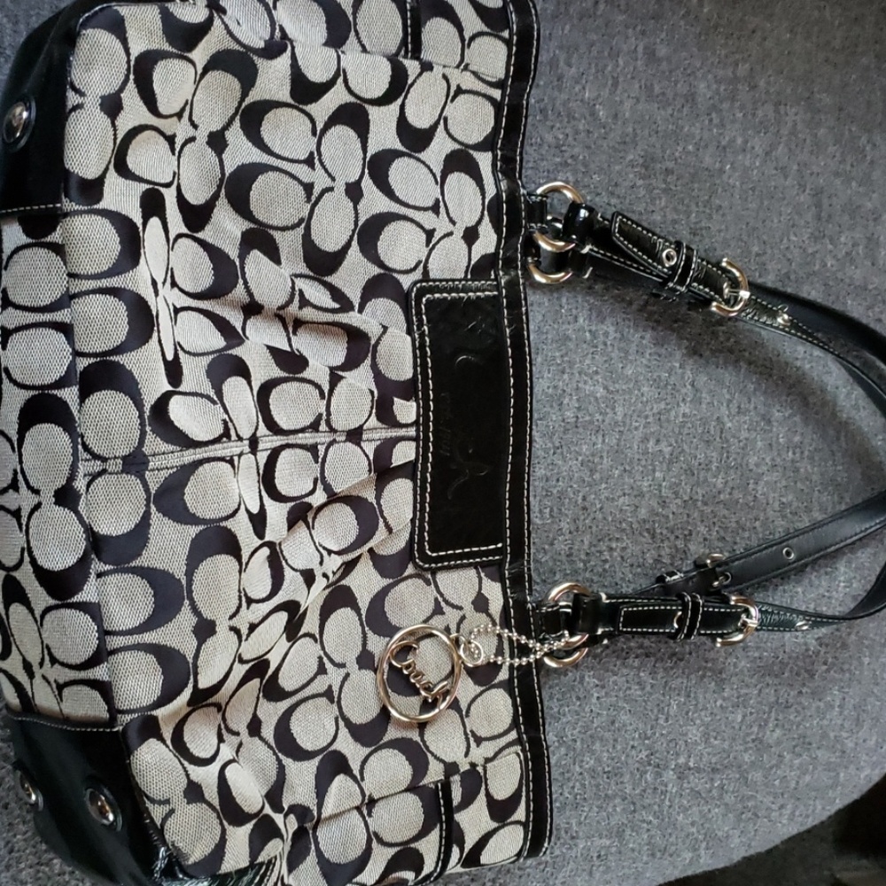 Black and grey Coach Bag